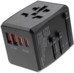 Techsuit Incarcator de retea Adaptor pentru Priza PD20W, 2 x USB, 2 x Type-C, EU, UK, AUS, US - (HHT904) - Black (KF2328082) - vexio