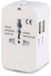 Techsuit Incarcator de retea Adaptor pentru Priza 2 x USB, EU, UK, AUS, US - Techsuit (HHT202) - White (KF2331242) - vexio