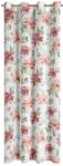 Eurofirany DEBI függöny, 140 x 250 cm, Eurofirany, gyűrűk, fehér virágmintával (456458)