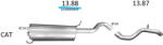 Edex 13.88 - Kipufogó közép dob MERCEDES ML 350 3.7 (2002-2005) (E13_88)