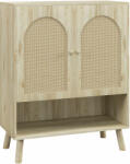 Homcom Boho tárolószekrény dekoratív rattan ajtókkal