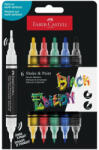 Faber-Castell Set 6 markere acrilice FABER-CASTELL shake&paint, culori clasice (FC285507)