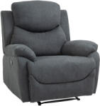 Homcom Szürke Lenvászon Relax Fotel Dönthető Háttámlával és Lábtartóval