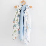 New Baby Cotton diapers with print New Baby 70x80 cm 3 pcs BOY (56183-NBega-70x80-kluk) - vexio
