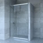 Welland SD-115 elhúzható zuhanyajtó - 115 cm - króm profil - pepita