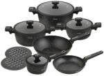 Klausberg Márványozott edénykészlet fedővel 12 darabos Klausberg KB-7968, fekete