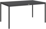 Outsunny Léces Kerti Étkezőasztal 6 Személyes Alumíniumból és Acélból, 145x90x74 cm, Sötétszürke