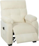 Homcom Fotoliu Reclinabil 150° din Catifea cu Suport pentru Picioare, Telecomandă și Buzunar Lateral, 96x90x105 cm, Alb