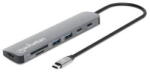 Manhattan Docking Station MANHATTAN Statie de andocare USB-C Manhattan, HDMI/USB-C/PD/2x USB-A/SD/MicroSD (190442)