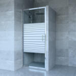 Welland SS-80 zuhanyajtó - 80 cm - króm profil / dekorbetét - pepita