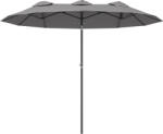 Outsunny Dupla Kerti Napernyő, 45°-ban Dönthető Hajtókarral és 3 Szellőzőnyílással, 295x152x222 cm, Szürke
