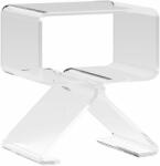 HomCom Geometrikus Dohányzóasztal 2 Szintes Háromszög Lábakkal, Akril, 40x30x45 cm, Átlátszó