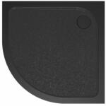 SAT Zuhanytálca negyedkörös SAT Project 80x80 cm öntött márvány fekete SATSVPRO80SCA (MF-88-2BR BLACK)