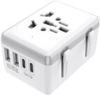 Techsuit Incarcator de retea Adaptor pentru Priza 15W, 2xUSB-C, 2xUSB, EU, UK, AUS, US - (HHt204A) - White (KF2331250) - pcone