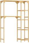 HomCom Mosógép fölé helyezhető tároló bútor 7 állítható polccal, bambuszból, 100x40x157 cm, természetes fa szín