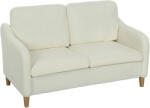 Homcom Modern Kétszemélyes Diván Vastag Párnákkal és Sherpa Kárpittal, 137x69x82 cm, Krém