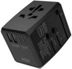 Techsuit Incarcator de retea Adaptor pentru Priza Universal, PD45W, 2 x USB, 3 x Type-C, EU, UK, AUS, US - Techsuit (HHT905) - Black (KF2328078) - pcone