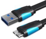 Vention USB-A 3.0/M -> Micro USB-B, ( lapos, fekete), 1m, kábel