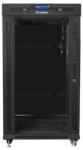 Lanberg 19" szabadon álló rack szekrény 22U/800X1000 üvegajtó, lapraszerelt, LCD kijelző, fekete V2 FF01-8822-12BL (FF01-8822-12BL)