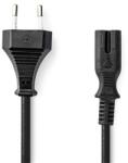 Nedis CEGL11040BK10 tápkábel IEC-320-C7, 2 x 0.75 mm, hossz 1m (CEGL11040BK10)