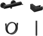 RAVAK Zuhany csaptelep, Ravak Espirit zuhany csaptelep szettel, ES 032.20BLM+S, matt fekete X07S130 - mozaikkeramia