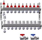 WENTOREX IMF-10 rozsdamentes, 10 körös osztó-gyűjtő áramlás mérővel + golyóscsap, hőmérséklet kijelző - e-futesbolt