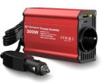 Techsuit Invertor pentru Masina USB, Type-C, 300W - FlexiCarVolt (IA1) - Red (KF2354095)
