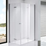 STUXI Verona Duo 110x120 aszimmetrikus két csuklóajtós zuhanykabin 6 mm vízlepergető üveggel, króm (TL-6107-110-TL6107-120)