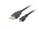 Lanberg USB micro (M)->USB-A (M) 2.0 kábel, 0, 3 m, fekete (CA-USBM-10CC-0003-BK)