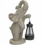  Figura Kerti Dekoráció Elefánt Lámpás Gyanta Szürke 26 x 13 cm (B0DFW3M5LV)