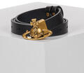 Vivienne Westwood Övek SMALL ORB BUCKLE BELT Fekete EU M / L