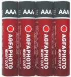 AgfaPhoto Elem, AAA, 4 db, féltartós (szén-cink), zsugor, AGFAPHOTO "Heavy Duty (AGHDAAA4) - papirtar