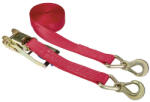 Kerbl Racsnis rögzítőheveder, kampóval és gyűrűvel, 50 mm / 8 m, piros