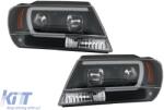 KITT Angel Eyes LED fényszórók Jeep Grand Cherokee WK (2005-2008) modellekhez, fekete (HLJEGCWHB)