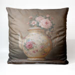 Takoy Bársony párnahuzat 45x45 teáskanna rózsákkal