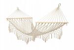 Artemis Kerti Függőágy Háló Makramé Függőágy Boho Rojtos 200 cm Ecru Nagy (IK-KX3957)