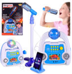 Gotel Karaoke Szett Gyerekeknek Mikrofon Effekt Erősítő Disco Led Állvány (Q17A zestaw karakoke)