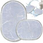 Decorator Home Fürdőszobaszőnyeg Szett Csúszásgátló 2 Részes Szürke Ovális 60X100 (Dywanik Łazienkowy 2 częściowy srebrny owalny)