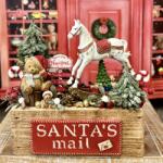 Kreativ Karácsonyi asztali dísz hintalovas