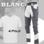 SARA Blanc Festő Munkaruha Szett - Derekas nadrág + 4 póló (SARA-1-05-535-69-20+ComforeeW)