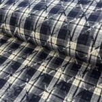  Pamutvászon YARN DYED BRUSHED Check EMBROIDERY navy