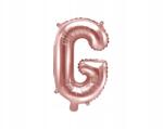 Party Deco G-betűs lufi, rozé arany, 35 cm