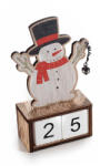 Decorer Calendar Craciun din lemn model Om de Zapada 9x4x14 cm (A51.42.97Adeco)