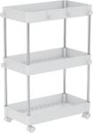 Mobikon Raft otel plastic alb cu roti Aliol 40x22x60 cm (0000376890) Raft