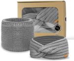 Bontis Set cadou: Bentiță încrucișată și guler călduros - Gri deschis prespălat (gift-set-XII-lght-grey)