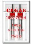 Organ Dupla tűk Organ Twin Stretch 75/2.5 (5102056)