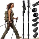  Túrabotok Gyalogláshoz Nordic Walking Botok Állítható Összecsukható 2DB (KIJE KIJKI TREKKINGOWE PO GÓRACH NAKŁADKI +)