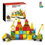 LELINO Set constructii magnetice LELINO Build 90 buc Jucarii de constructii magnetice