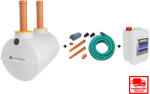 SEPT-X Fosă ecologică 2000L cu kit de instalare si drenaj, SEPT-X 5L si transport inclus