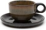 Serax Ceașcă de cafea lungo cu farfurioară Surface, 130 ml, negru-gri, set 4 buc (B5116222B)